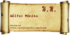 Wölfel Mónika névjegykártya